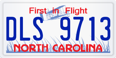 NC license plate DLS9713