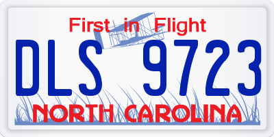 NC license plate DLS9723
