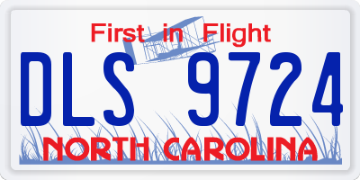 NC license plate DLS9724