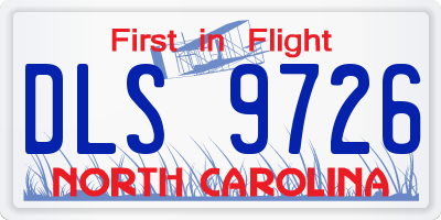 NC license plate DLS9726