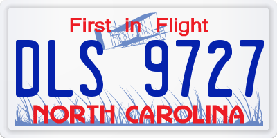 NC license plate DLS9727