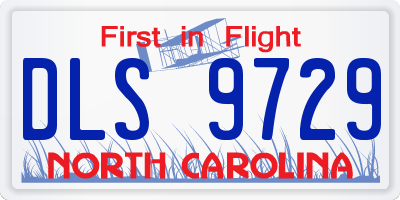 NC license plate DLS9729
