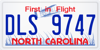 NC license plate DLS9747