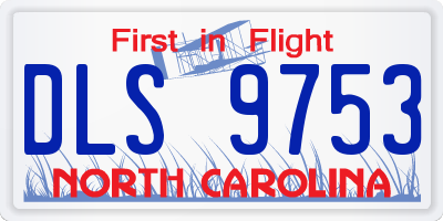 NC license plate DLS9753