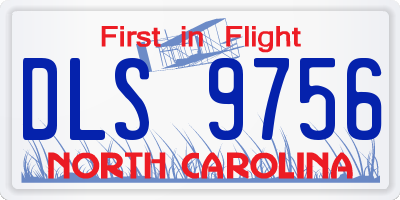 NC license plate DLS9756