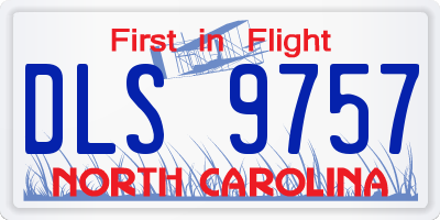 NC license plate DLS9757