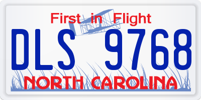 NC license plate DLS9768