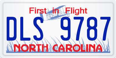 NC license plate DLS9787