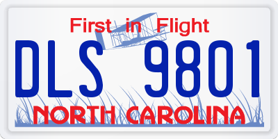 NC license plate DLS9801