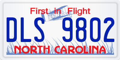 NC license plate DLS9802