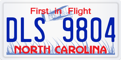 NC license plate DLS9804