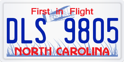 NC license plate DLS9805