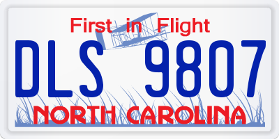 NC license plate DLS9807