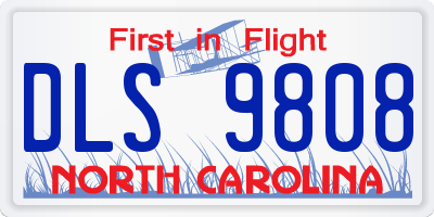 NC license plate DLS9808