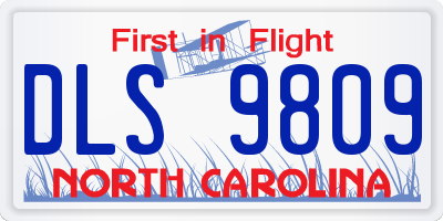 NC license plate DLS9809