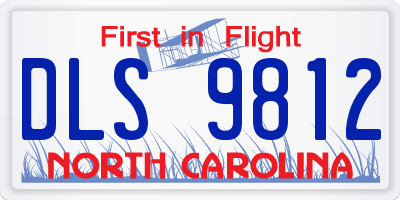 NC license plate DLS9812