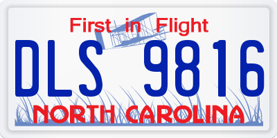NC license plate DLS9816