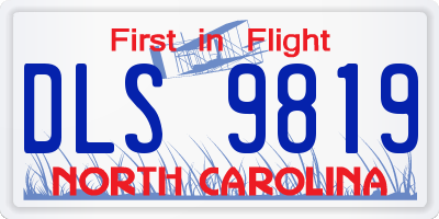 NC license plate DLS9819
