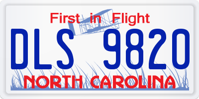 NC license plate DLS9820