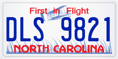 NC license plate DLS9821