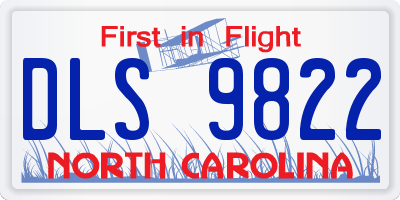 NC license plate DLS9822