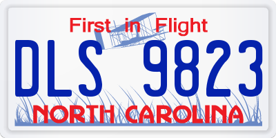 NC license plate DLS9823
