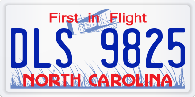 NC license plate DLS9825