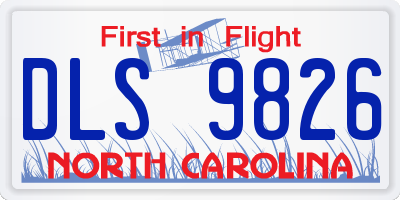 NC license plate DLS9826