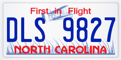 NC license plate DLS9827