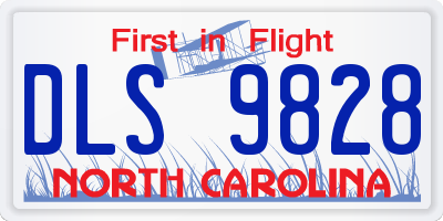 NC license plate DLS9828