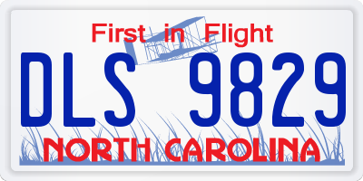 NC license plate DLS9829
