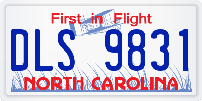 NC license plate DLS9831