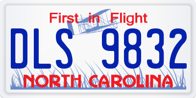NC license plate DLS9832
