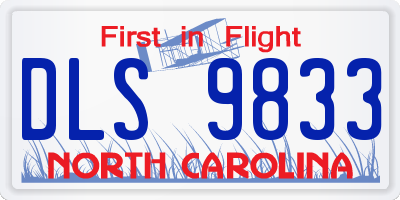 NC license plate DLS9833