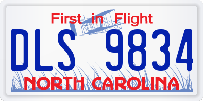 NC license plate DLS9834