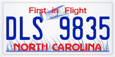 NC license plate DLS9835