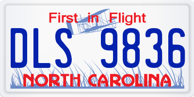 NC license plate DLS9836