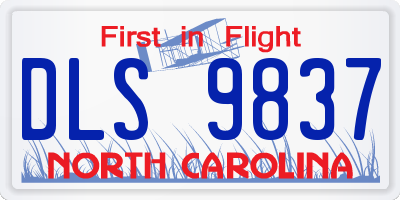 NC license plate DLS9837