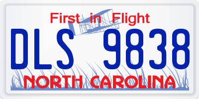 NC license plate DLS9838