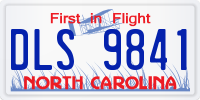 NC license plate DLS9841
