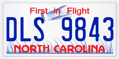 NC license plate DLS9843