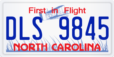 NC license plate DLS9845