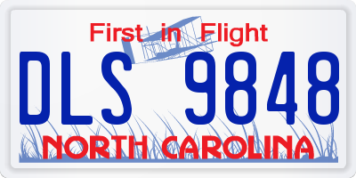 NC license plate DLS9848