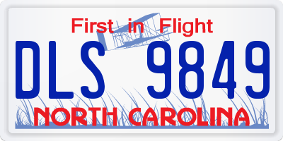 NC license plate DLS9849