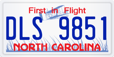 NC license plate DLS9851