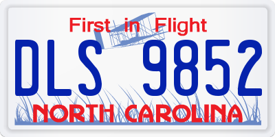 NC license plate DLS9852