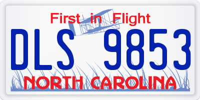 NC license plate DLS9853