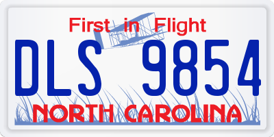 NC license plate DLS9854