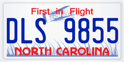 NC license plate DLS9855