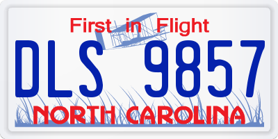 NC license plate DLS9857